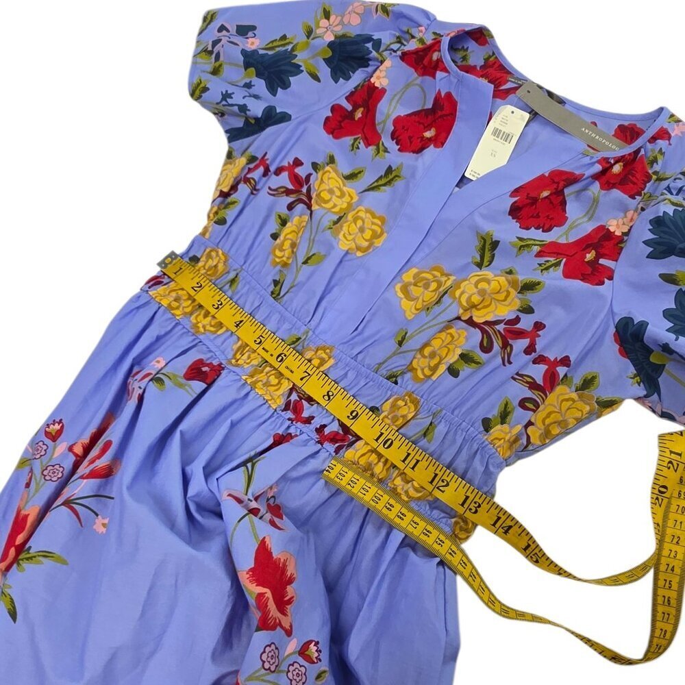 Anthropologie The Somerset Maxi Dress, V-Neck, Cotton, Smocked Waist, Floral, XS - Picture 5 of 7